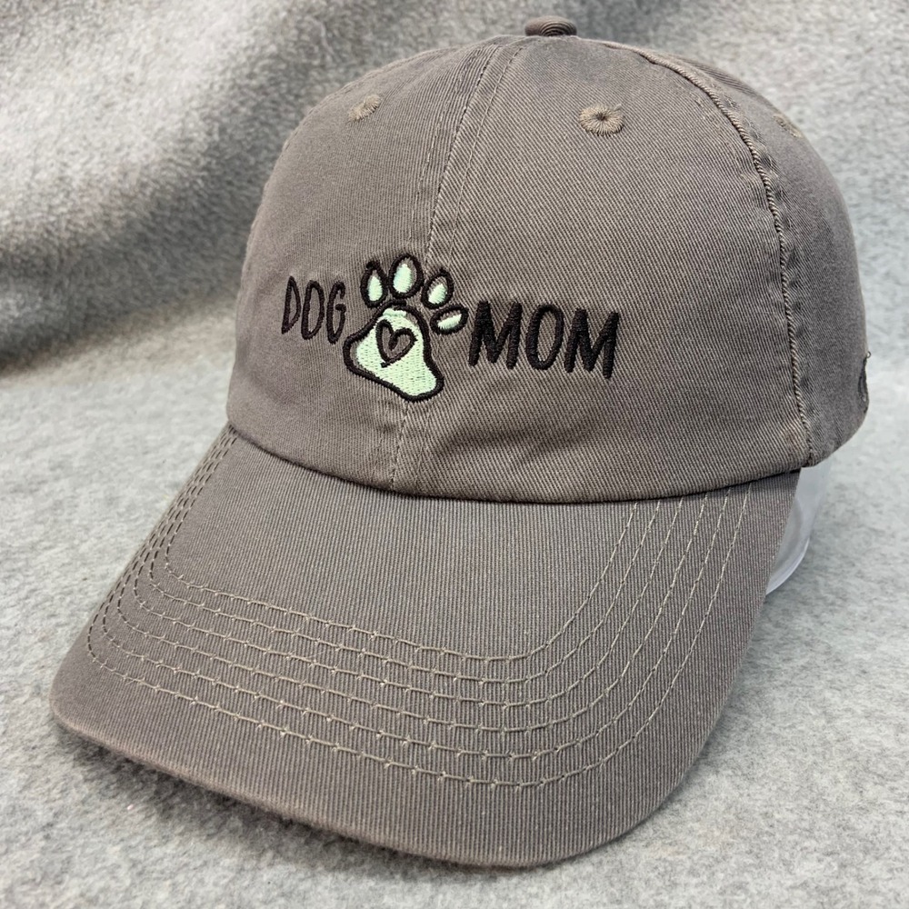 Dog Mom Paw Print Womens Gray Open Road Baseball Hat Adjustable Cotton OSFM